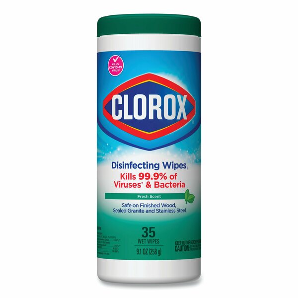 Clorox Towels & Wipes, White, Canister, Non-Woven Fiber, 35 Wipes, Fresh Scent 1593
